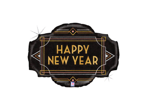 Balon foliowy Happy New Year - 25" - 1 szt.