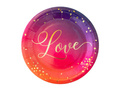 Talerzyki papierowe ombre Love - 18 cm - 6 szt.