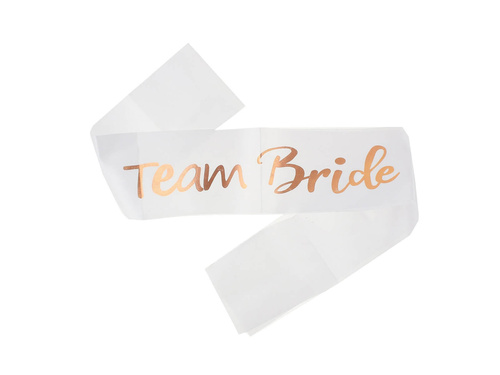 White sash with Team Bride inscription - 1 piece.