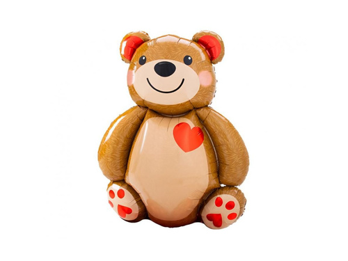 Balon foliowy Miś z sercem - 48x65cm - 1 szt.