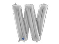 SuperShape Letter "W" Silver Foil Balloon - 66 cm - 1 pc