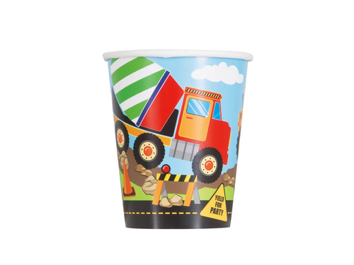 Birthday cups Construction - 266 ml - 8 pcs.