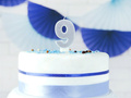 Number candle with glitter - 9 - 1 piece.