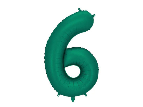 Number 6 Bottle Green Foil Balloon - 86 cm - 1 pc