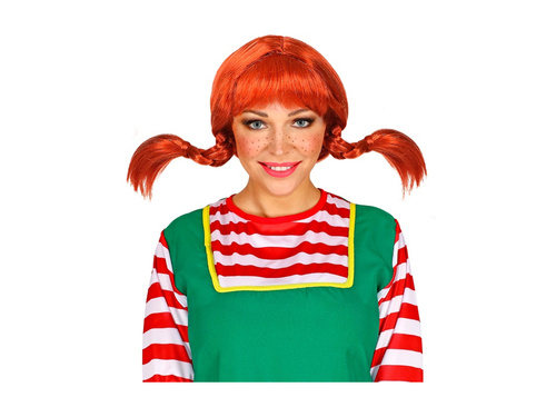 Peruka ruda dziewczyna z warkoczami