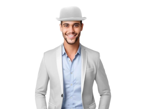 White felt bowin hat
