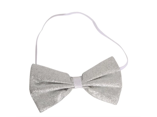 Silver bow-tie - 1 pc