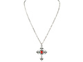 Adults Gothic cross necklace with red gem