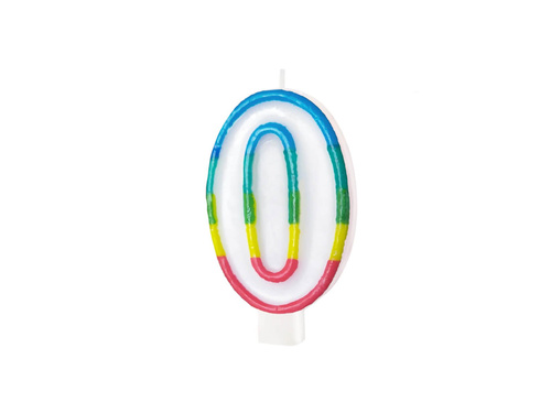 Świeczki cyferki z kolorową obwódką cyfra 30 - 8,5 cm - 2 szt.
