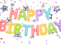 Happy Birthday pastel foil balloon - 395x35 cm - 1 set