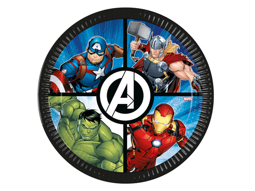 Talerzyki papierowe na urodziny Avengers Evergreen - 23 cm - 8 szt.