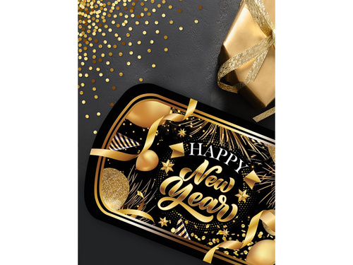 Tacka plastikowa Happy New Year - 39 x 24 cm - 1 szt.