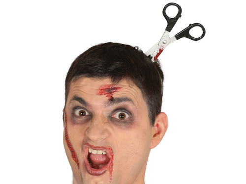 Nożyczki w głowie na Halloween - 11 cm - 1 szt.