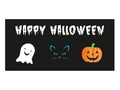 Halloween poster - Ghost, Cat, Pumpkin - 70x33 cm