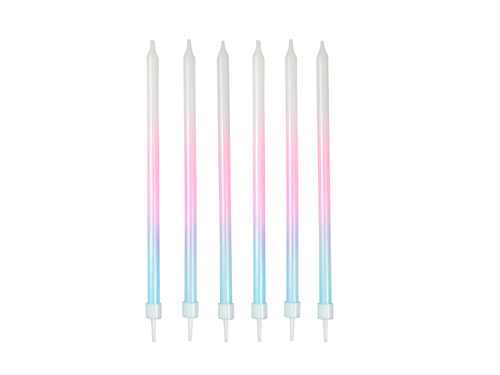 Birthday candles ombre - cm - 6 pcs.