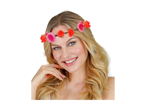 Różowa opaska kwiatowa