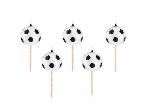 Świeczki pikery Piłka Nożna - 5 szt.