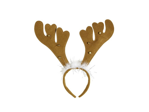 Opaska rogi renifera z dzwoneczkami i futerkiem