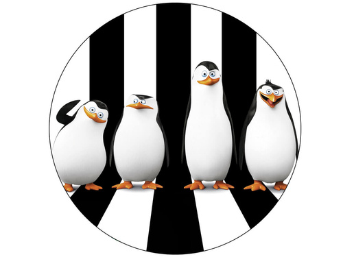 Decorative cake wafer Penguins of Madagascar - 20 cm