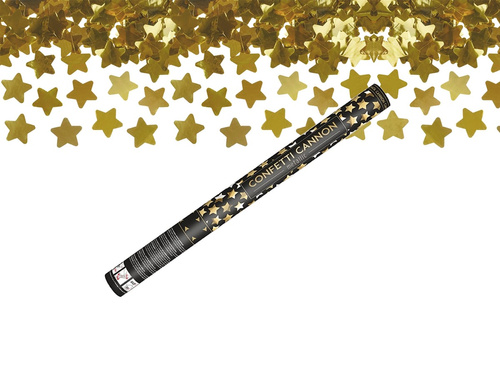 Shooting tube - gold metallic stars - 60 cm - 1 pc.