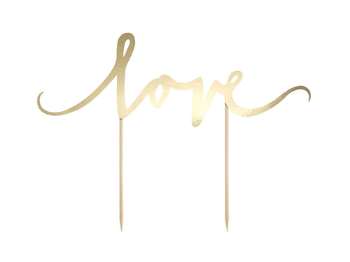 Love gold cake topper - 17 cm - 1 pc.