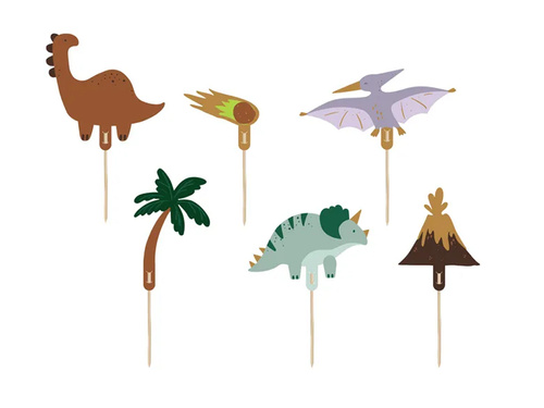 Dinosaurs cake picks - 6 pcs.