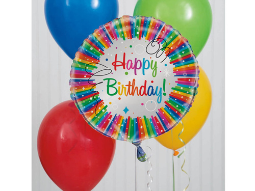 Balon foliowy urodzinowy Rainbow Birthday - 47 cm