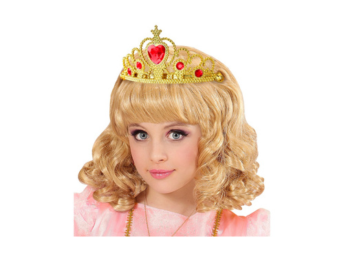 Złota tiara z czerwonymi klejnotami