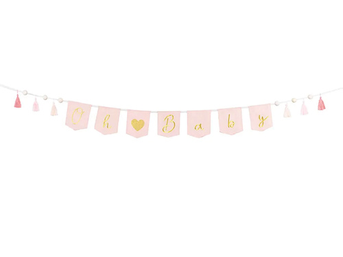 Baner materiałowy Oh Baby jasnoróżowy - 250 cm - 1 szt.