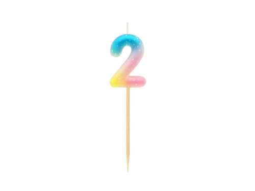 Candle number pastel ombre - 2 - two