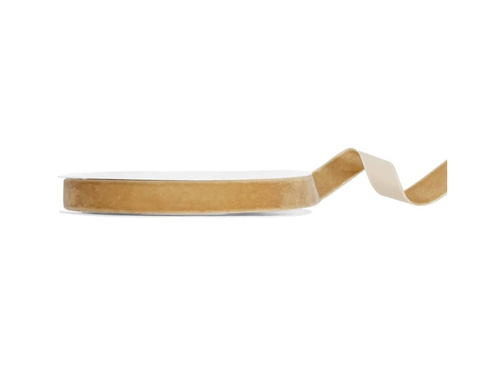 Velour ribbon, cold gold, 15 mm / 10 m, 1 pcs.