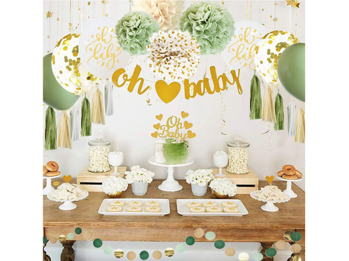 Zestaw dekoracji baby shower - 55 szt.