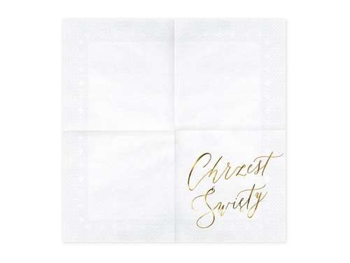 Christening napkins 3 layers. 33x33 white 20 pcs