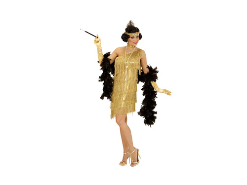 sukienka, choker, opaska z piórkiem