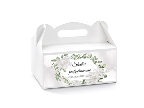 Personalizowane pudełka na ciasto z kwiatami - 6 szt.