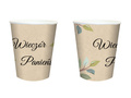 Kraft cups for bachelorette party with green leaves - 250 ml - 6 pcs.