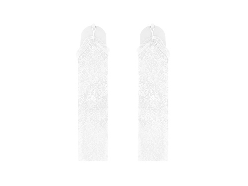 Białe koronkowe rękawiczki na palec - 40 cm - 1 para
