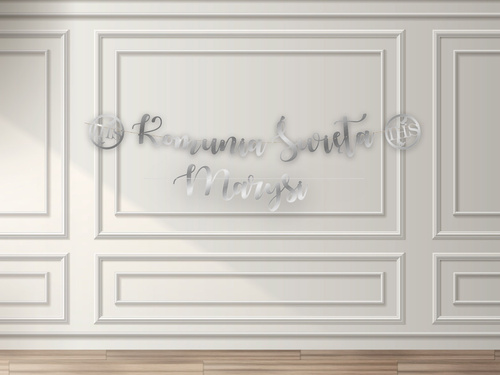 Baner srebrny Komunia Święta + imię