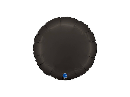 Balon foliowy okrągły satynowy czarny - 14" - 1 szt.