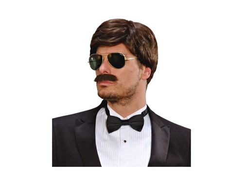 Brązowa peruka Playboy Dream Hair z wąsami