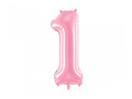 Foil balloon number 1 pink - 86 cm - 1 pc.