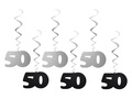 Hanging decoration pigs 50th birthday - 6 pcs.