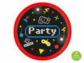 Talerzyki papierowe na urodziny Gaming Party - 23 cm - 8 szt.