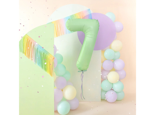 Number 7 Pistachio Foil Balloon - 100 cm - 1 pc