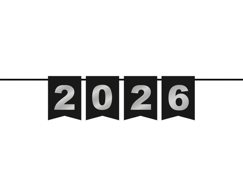 Silver New Year's Eve banner 2026 - 1 pc.