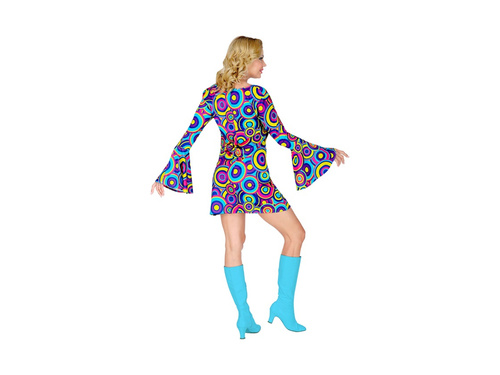 Strój odjazdowe lata 70-te - motyw „blue bubbles” (niebieskie bąbelki)