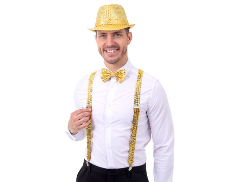 Kapelusz z cekinami złoty - 1 szt.