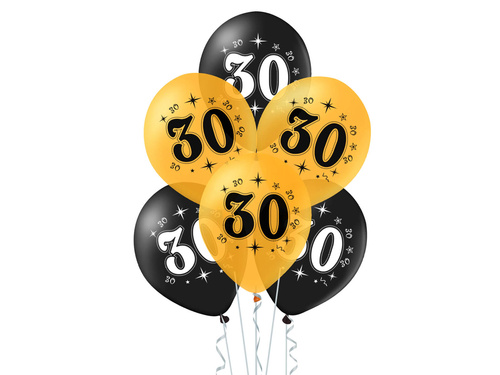 Printed latex balloons for thirtieth birthday - 30 cm - 10 pcs.