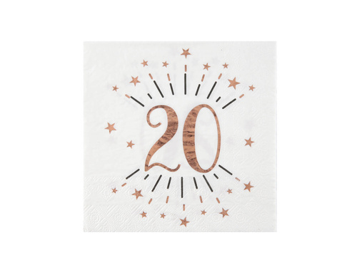 Twentieth Birthday Sparkling pink gold napkins - 33 cm - 10 pcs.