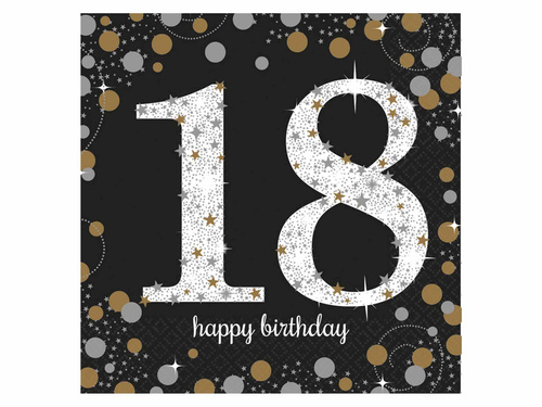 Eighteenth birthday napkins - 33 cm - 16 pcs.